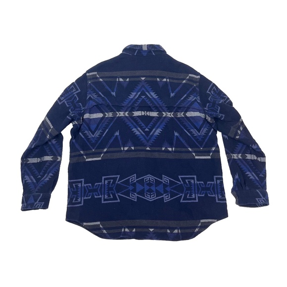 Vintage Polo Ralph Lauren Shirt Blue Aztec Southwestern - Picture 5 of 5